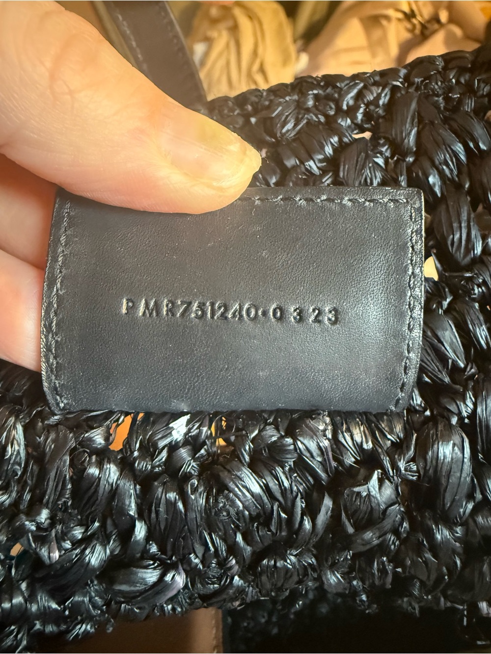 Saint Laurent Panier Small Black Raffia Tote with Gold YSL Emblem - Picture 5 of 6